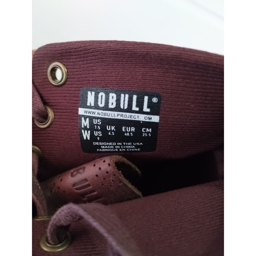 NOBULL Outwork High Top Leather Trainers Mens‎ 7.5 Womens 9 Burgundy Perforated - Picture 5 of 5